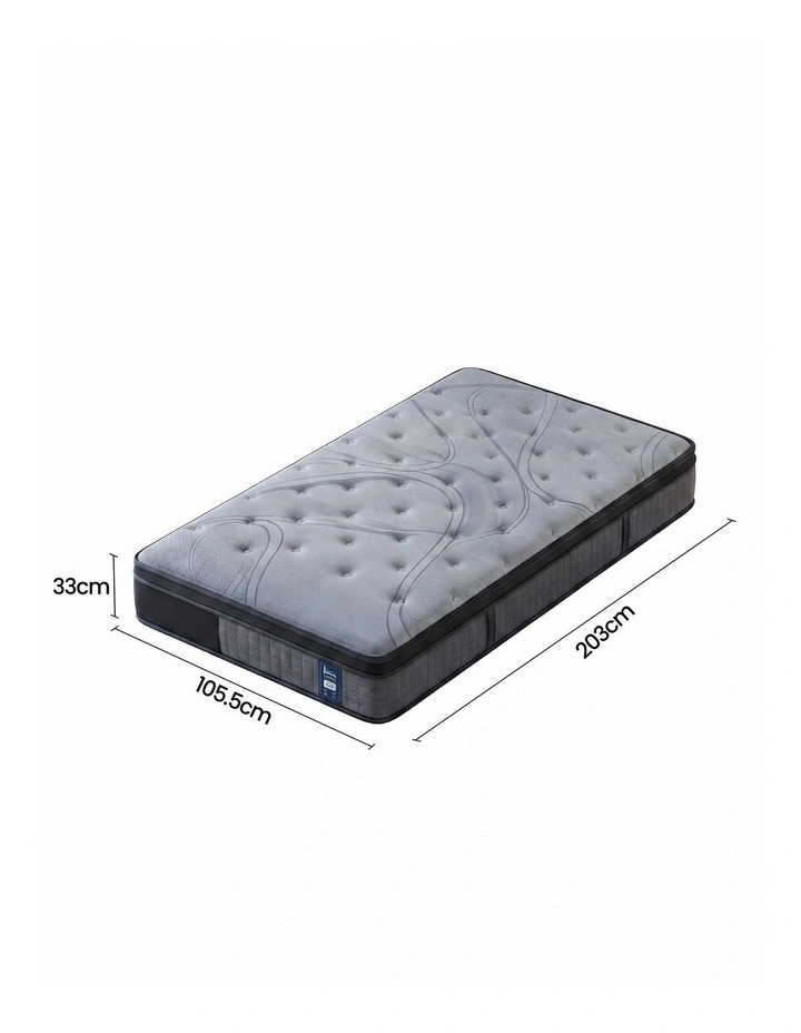 Levitex King Single 33cm 7-Zone Pocket Spring Mattress, 8.0 Extra Firm Edge Support Knit Cover image 2