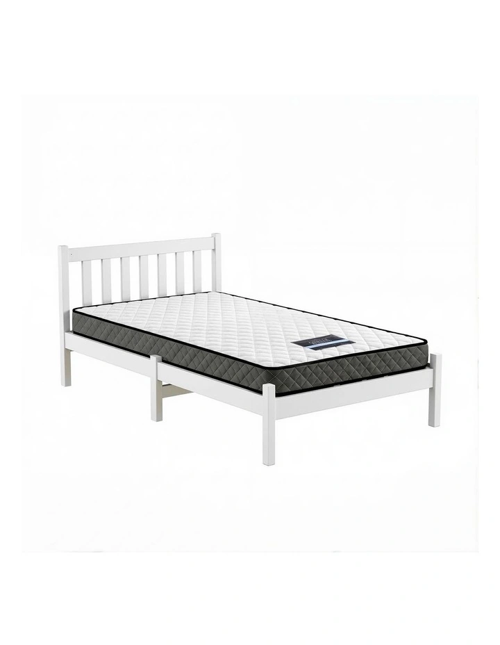 Single Mattress And Bed Frame Set 16cm in White/Grey image 1