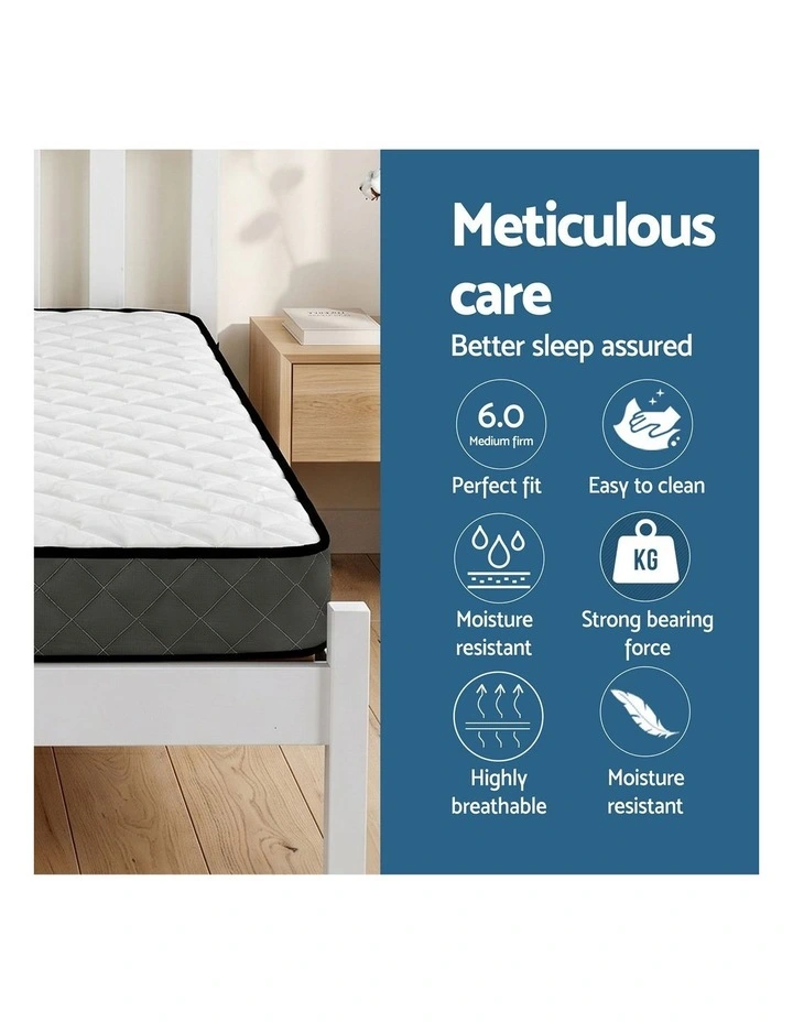 Single Mattress And Bed Frame Set 16cm in White/Grey image 4
