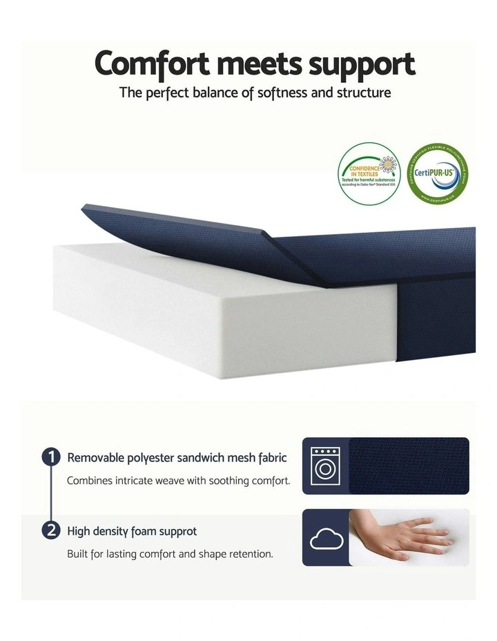 Foldable Double Mattress in Blue image 6