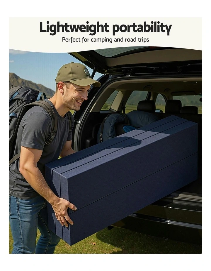 Foldable Double Mattress in Blue image 7