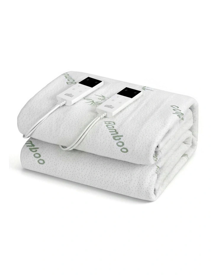 Bamboo Fabric Double Electric Blanket in White image 1