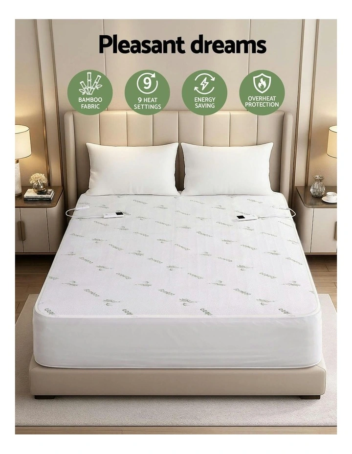 Bamboo Fabric Double Electric Blanket in White image 5