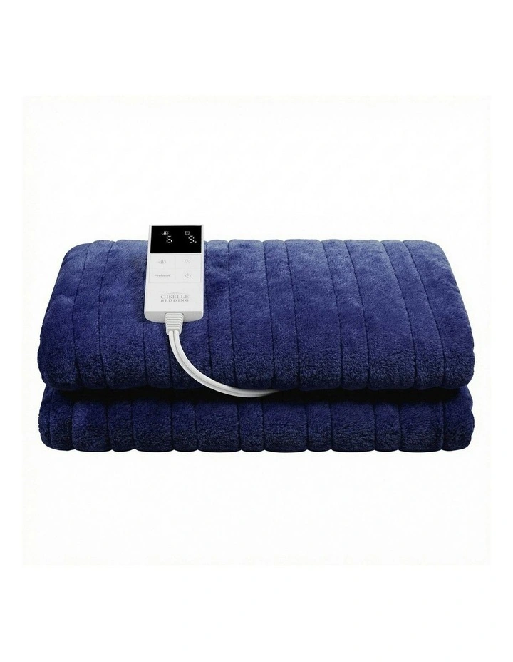 Double Size Electric Throw Blanket 200x180cm in Navy Blue image 2