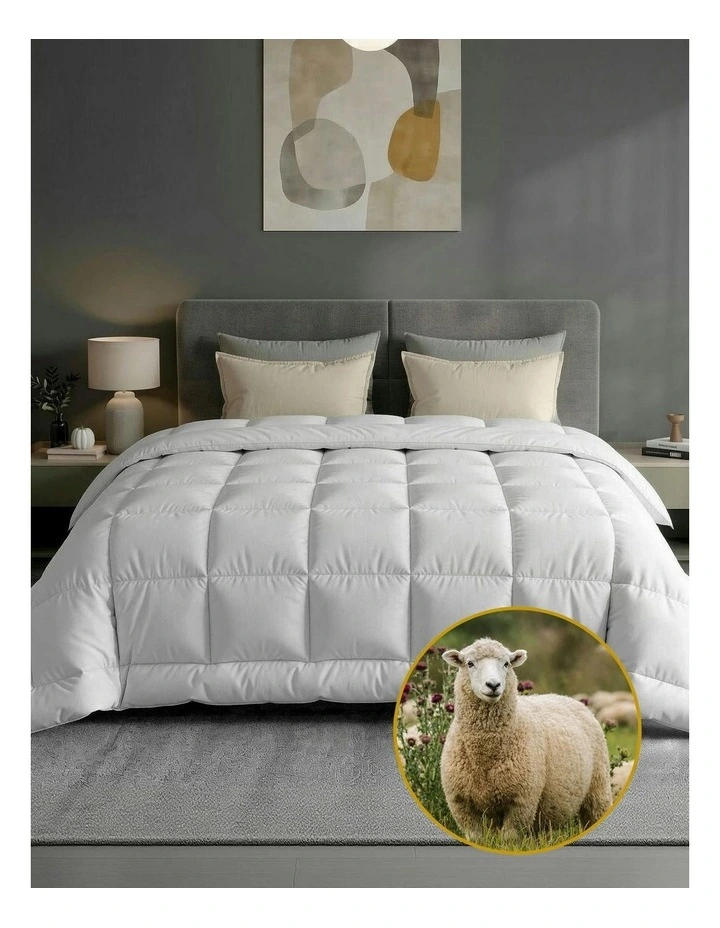 King Wool Quilt 500GSM in White image 2