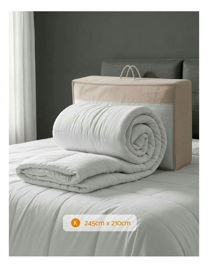 King Wool Quilt 500GSM in White image 4