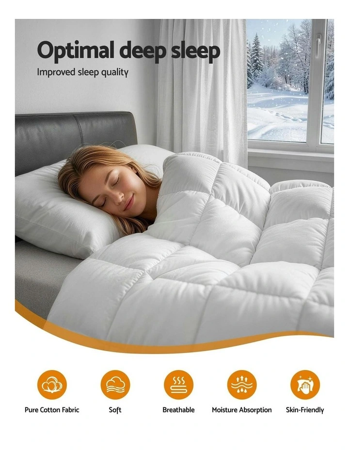 Wool Quilt 800GSM in White image 7
