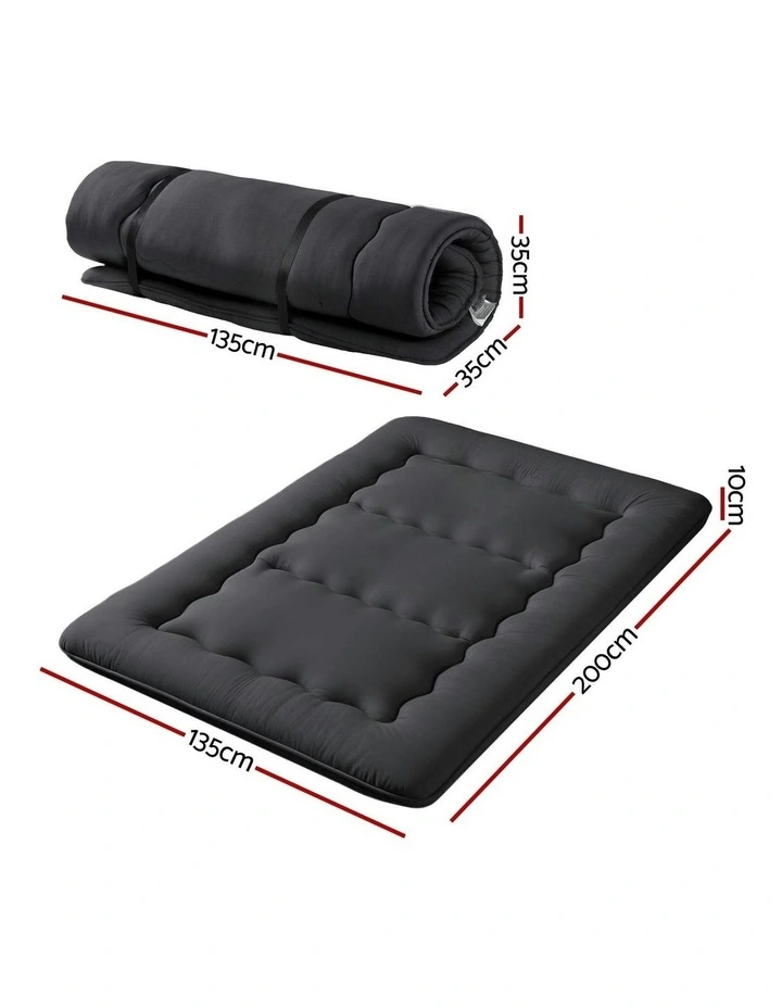 Japanese Floor Foldable Mattress 10cm in Black image 4