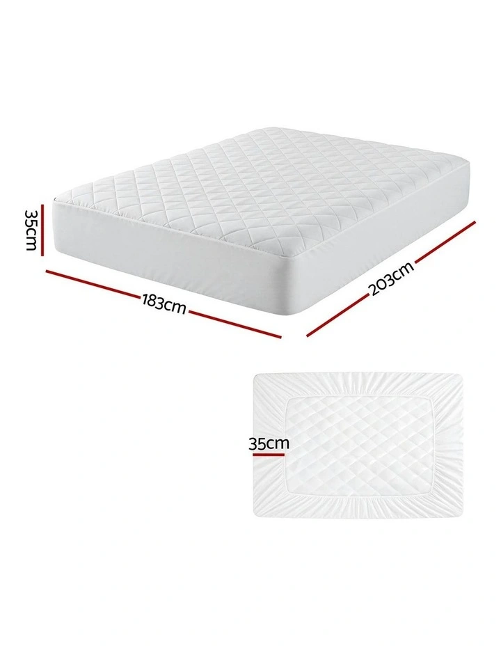 Waterproof Cotton King Mattress Protector in White image 4