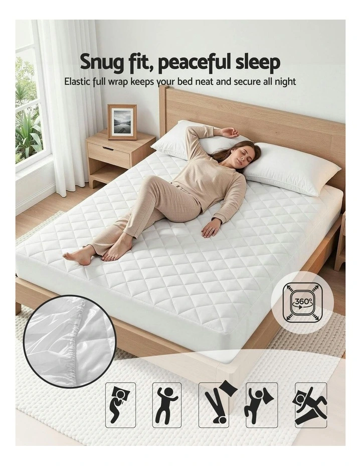 Waterproof Cotton King Mattress Protector in White image 6