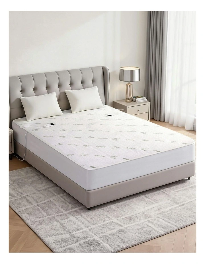 Bamboo Fabric King Electric Blanket in White image 3