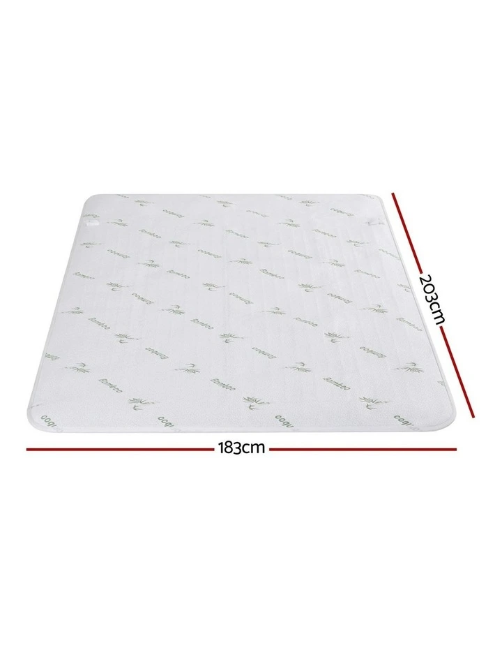 Bamboo Fabric King Electric Blanket in White image 4