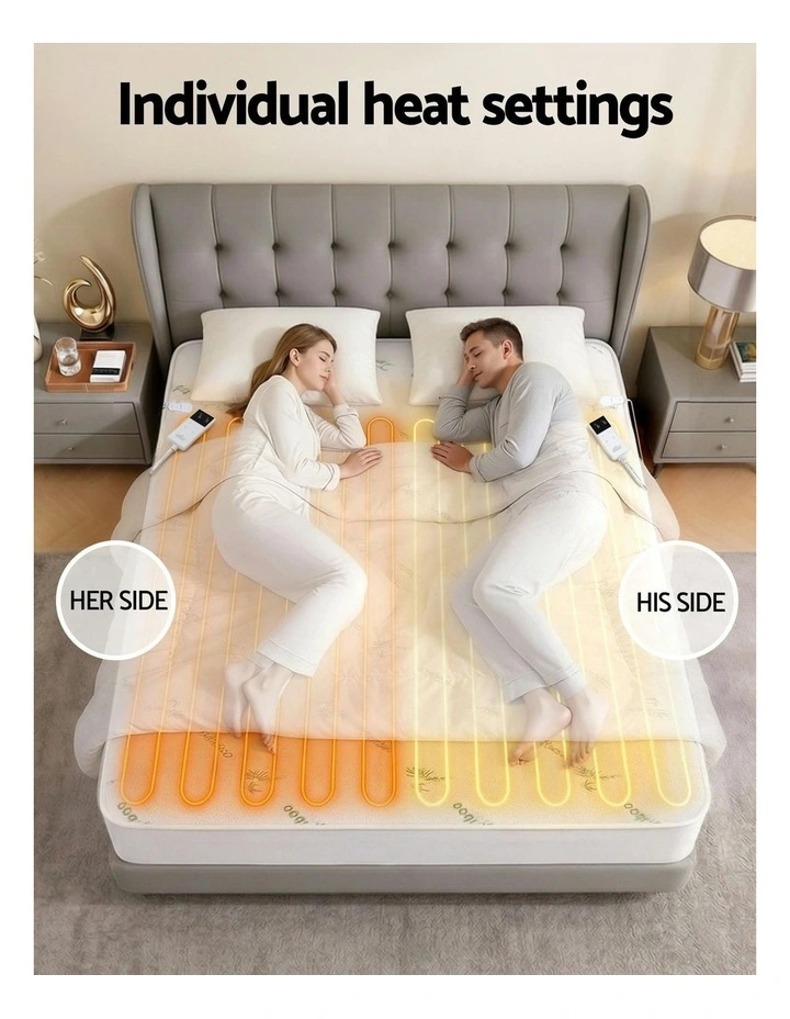 Bamboo Fabric King Electric Blanket in White image 7