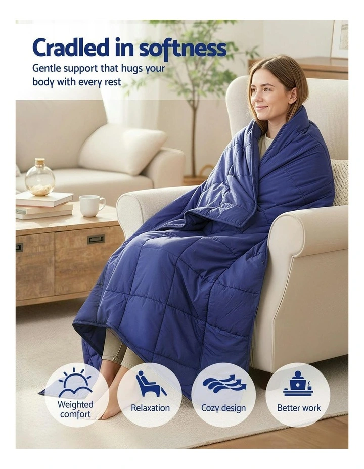 Anti Anxiety Weighted Blanket 6.8kg in Royal Blue image 5