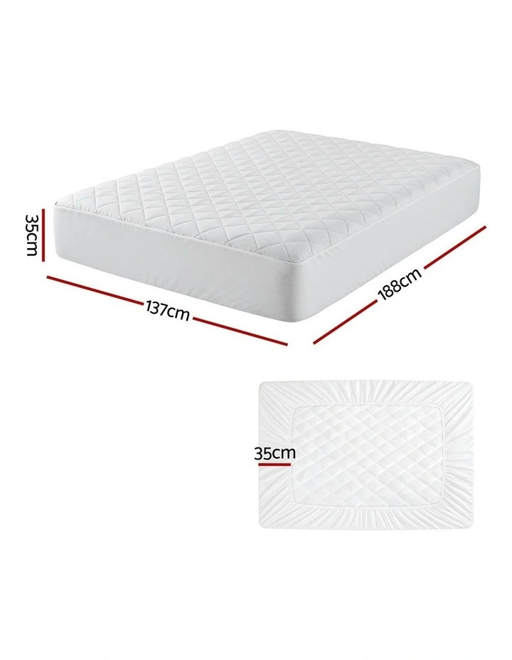 Cotton Mattress Protector in White image 4
