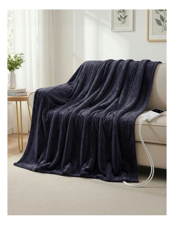 Double Size Electric Throw Rug 200x180cm in Charcoal image 3