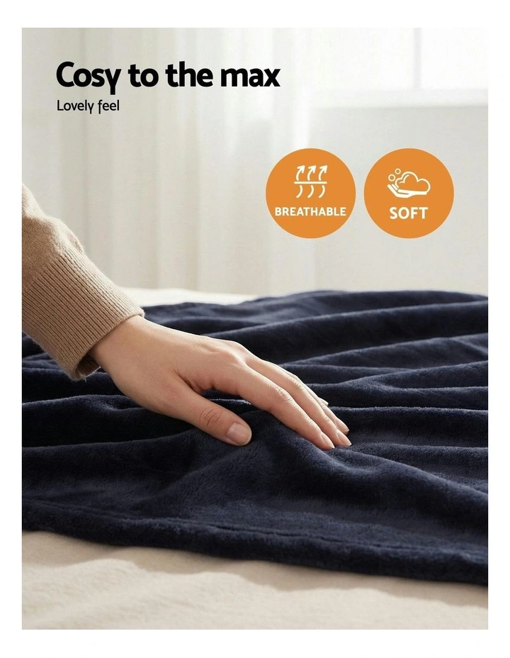 Double Size Electric Throw Rug 200x180cm in Charcoal image 5