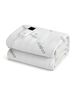 Bamboo Fabric Single Electric Blanket in White