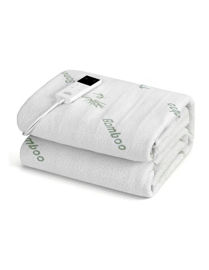 Bamboo Fabric Single Electric Blanket in White image 1