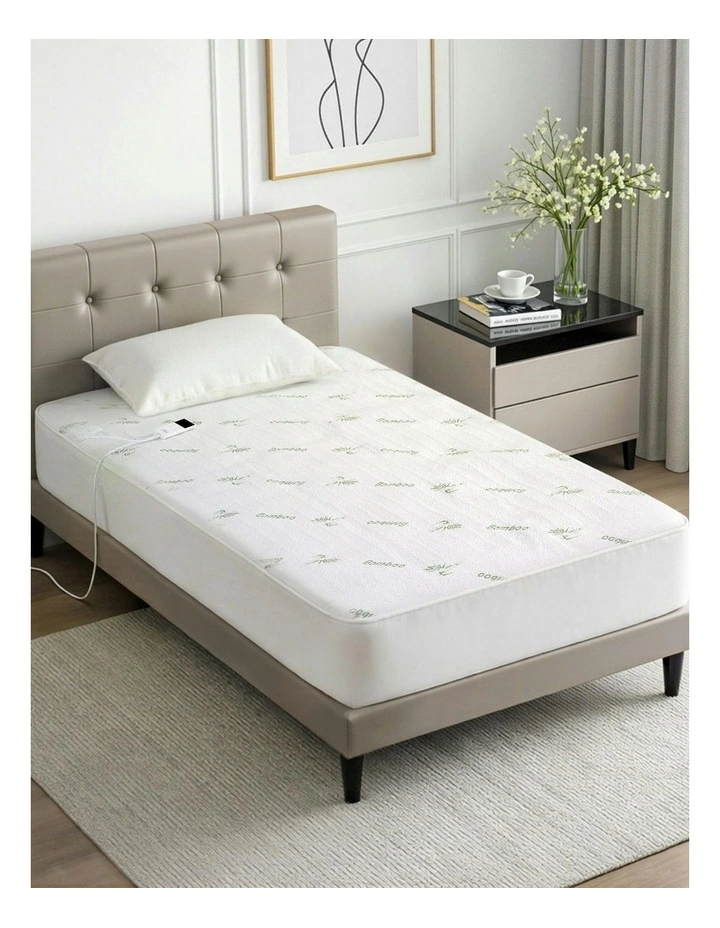 Bamboo Fabric Single Electric Blanket in White image 3