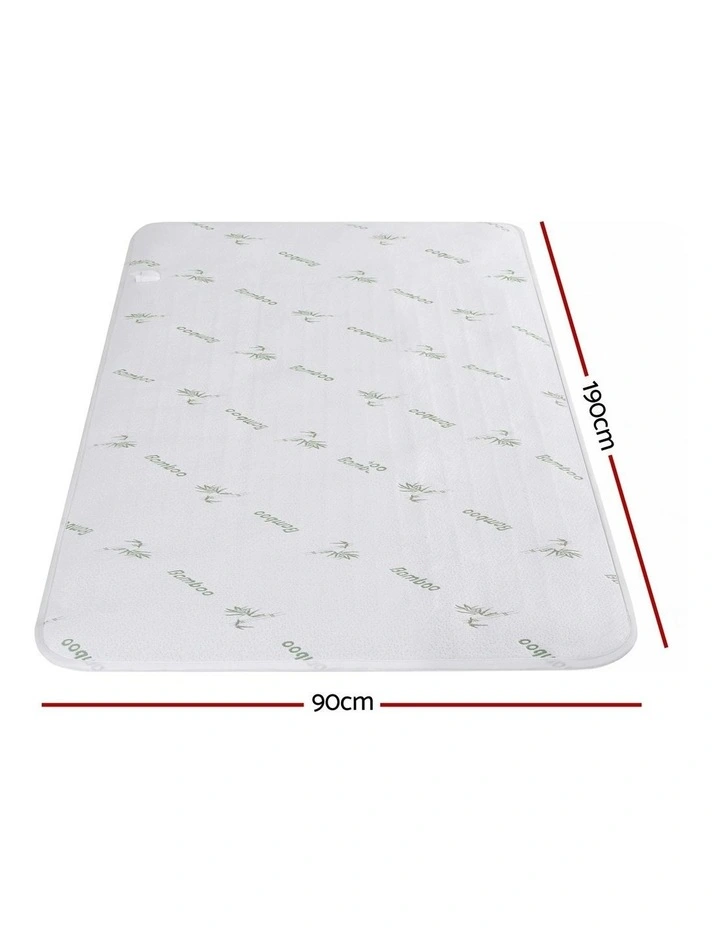 Bamboo Fabric Single Electric Blanket in White image 4