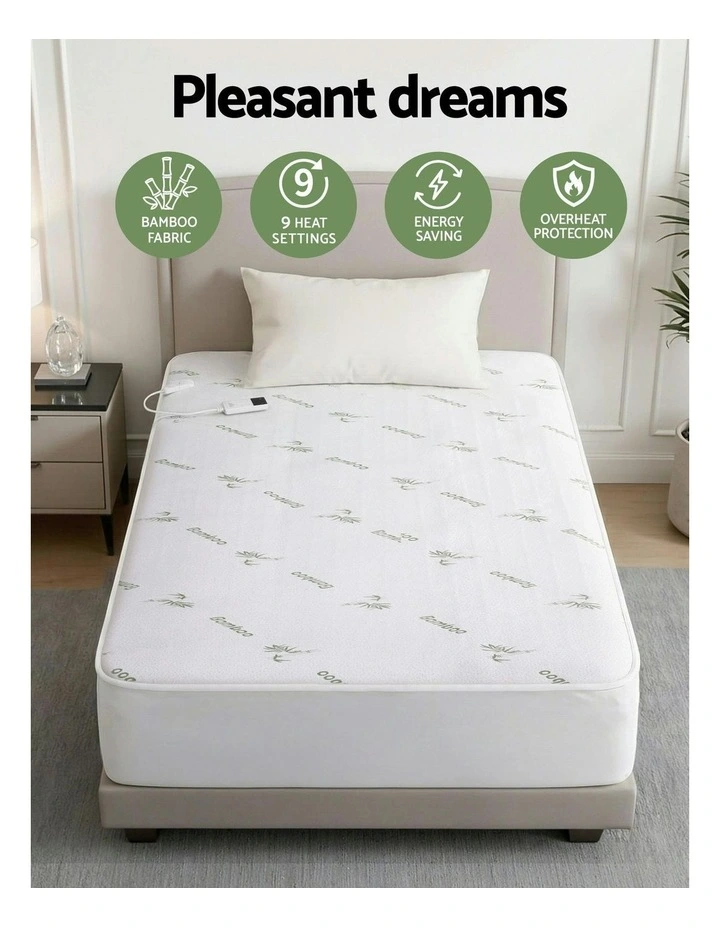 Bamboo Fabric Single Electric Blanket in White image 5