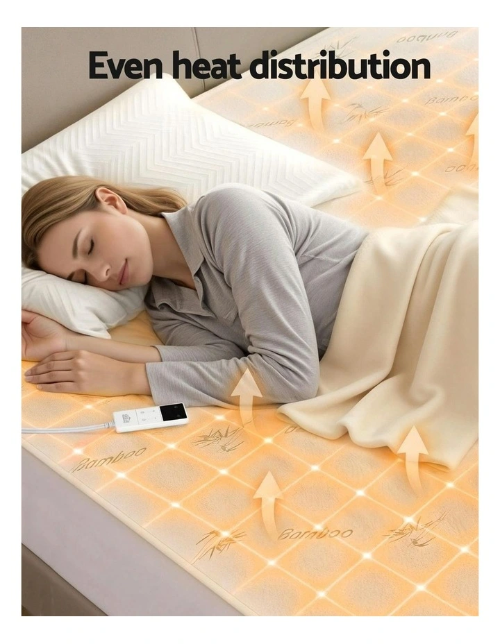 Bamboo Fabric Single Electric Blanket in White image 7