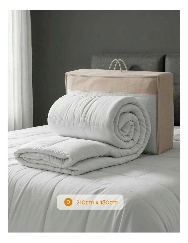 Thick Double Size Wool Quilt 500GSM in White image 4