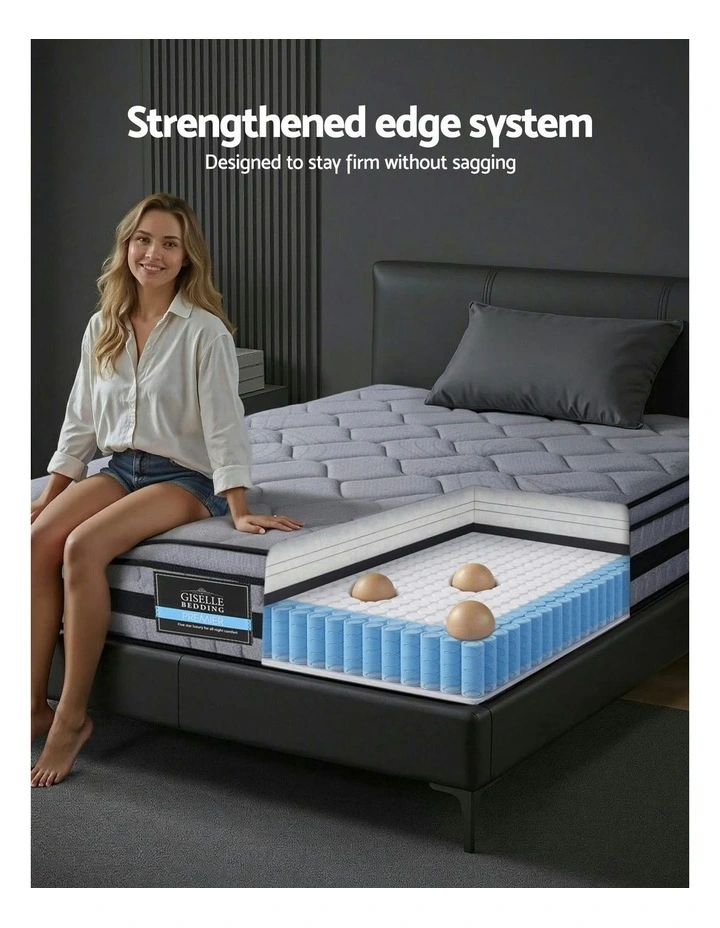 King Single Hybrid Mattress 34cm in Black image 6