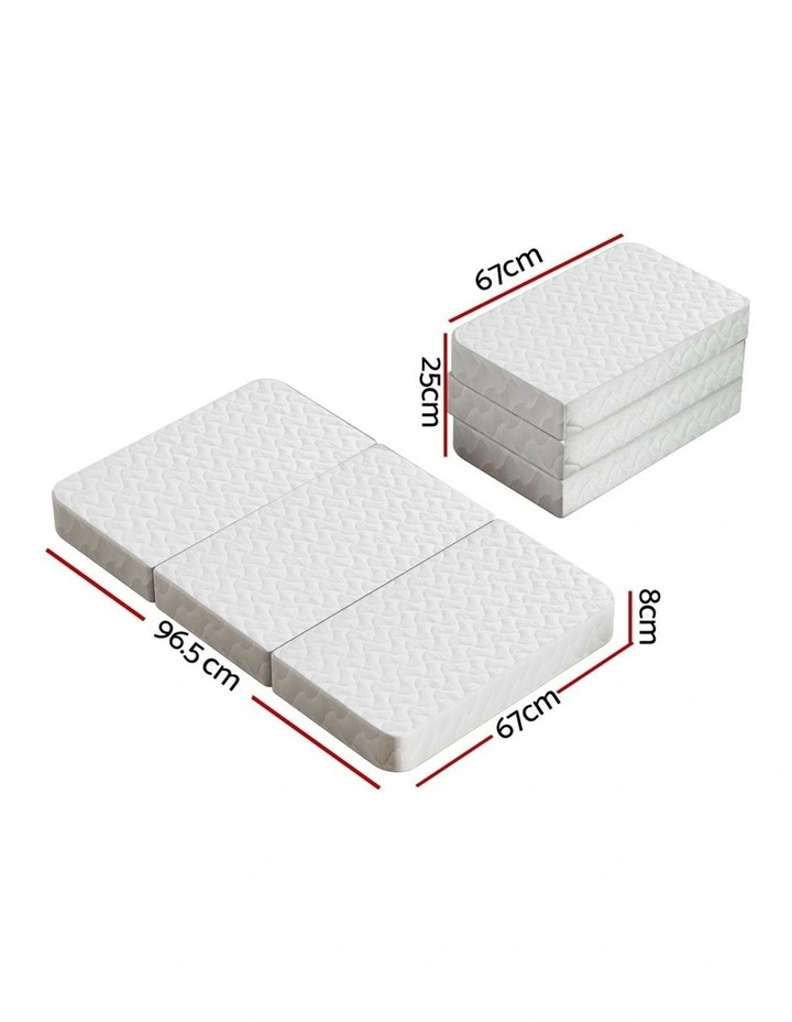 Foldable Foam Mattress in White image 3