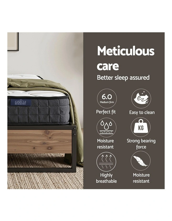 Double Mattress And Metal Bed Frame Set 16cm in Multi image 4