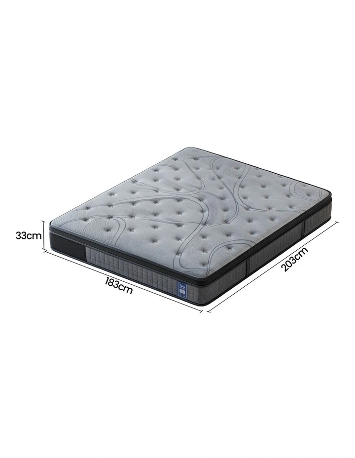 Levitex 33 cm Mattress 8.0 Extra Firm 7-Zone Pocket Spring Mattress with Dual-Row Edge Support & Breathable Knit Cover King image 2