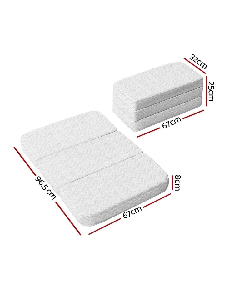Foldable Cot Mattress in White image 3