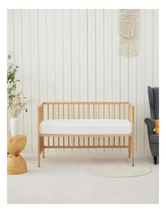 Baby 260gsm Bamboo Knitted Co Sleeper Waterproof Fitted Mattress Protector in Beige