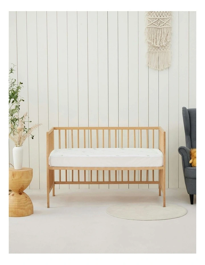 Baby 260gsm Bamboo Knitted Co Sleeper Waterproof Fitted Mattress Protector in Beige image 1