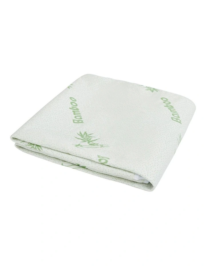 Baby 260gsm Bamboo Knitted Co Sleeper Waterproof Fitted Mattress Protector in Beige image 3