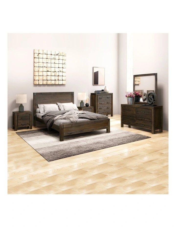 Bedroom Solid King Size Suite 5 Pieces in Chocolate image 2