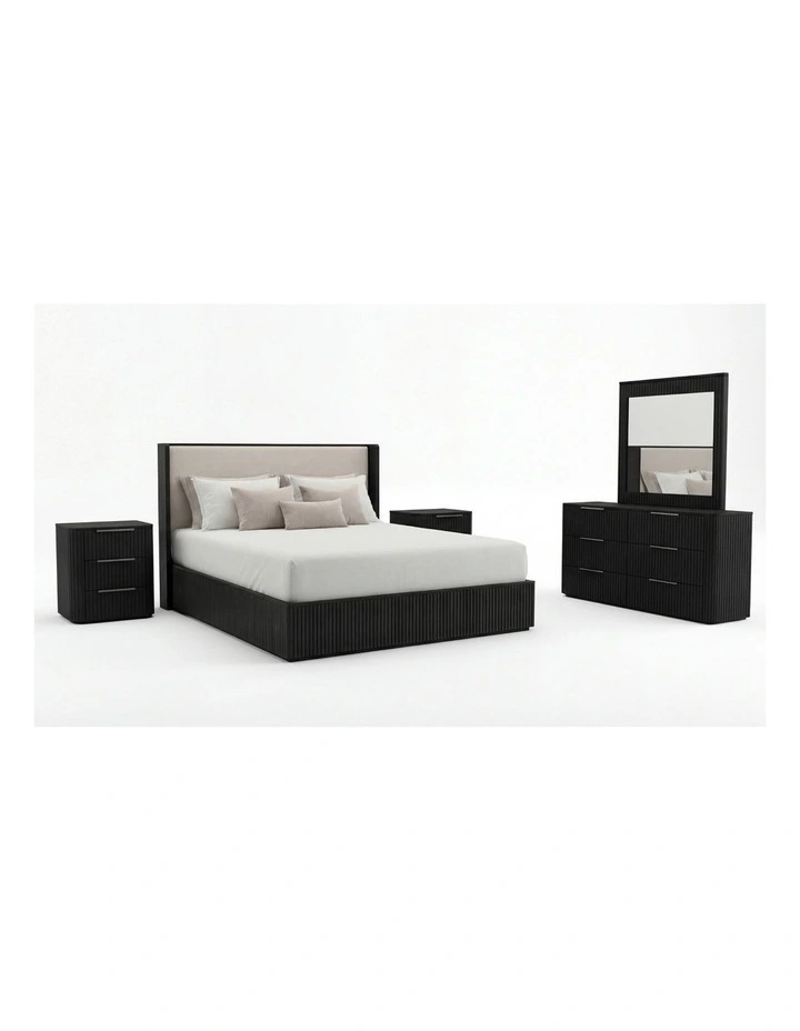 Bedroom Suite With Dresser 4 Pieces in Black image 1