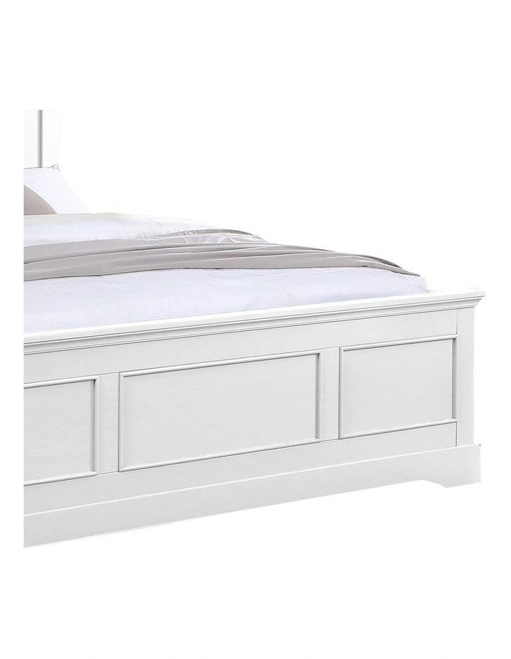 Solid Wood Queen Bed Frame in White image 4