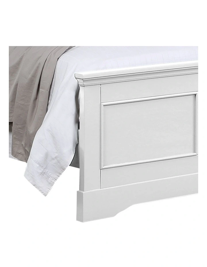 Solid Wood Queen Bed Frame in White image 5