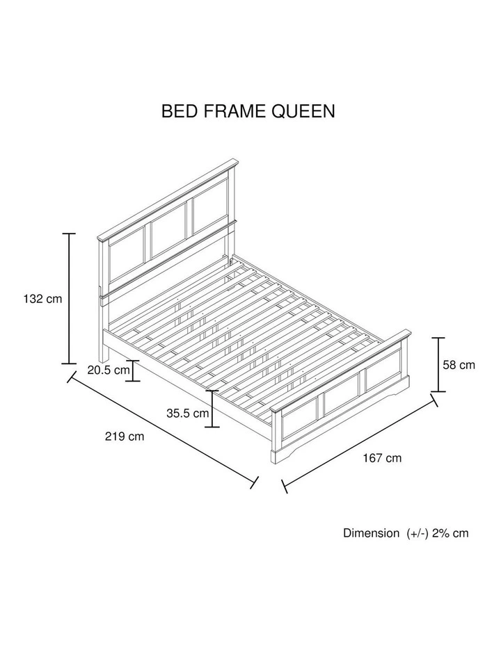Solid Wood Queen Bed Frame in White image 6