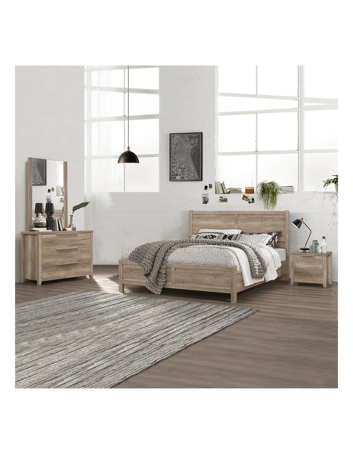MDF Structure Double Bedroom Suite 4 Pieces in Oak image 2