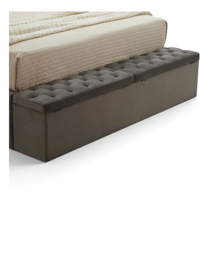 Queen Fabric Bed Frame with Tufted Headboard & Storage image 7