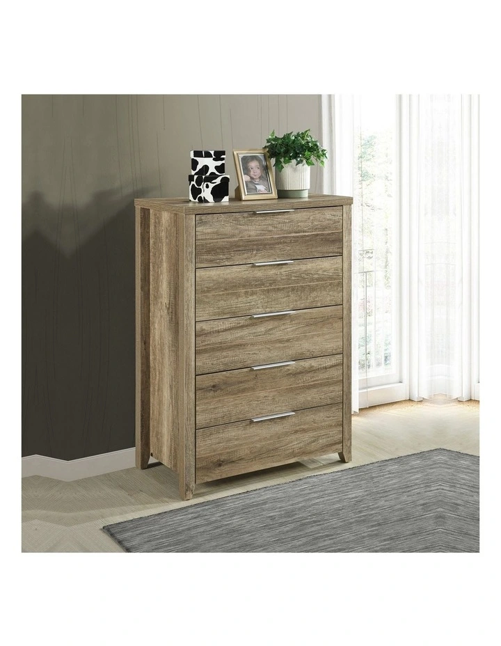 MDF Structure King Bedroom Suite 5 Pieces in Oak image 7