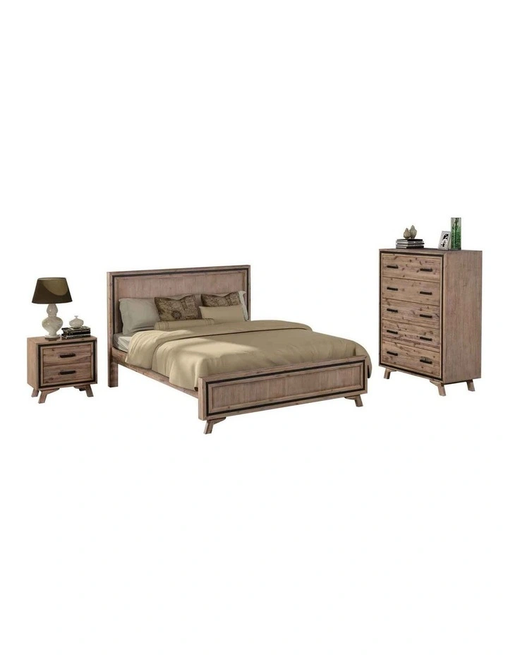 Solid Acacia King Bedroom Suite in Cream image 1