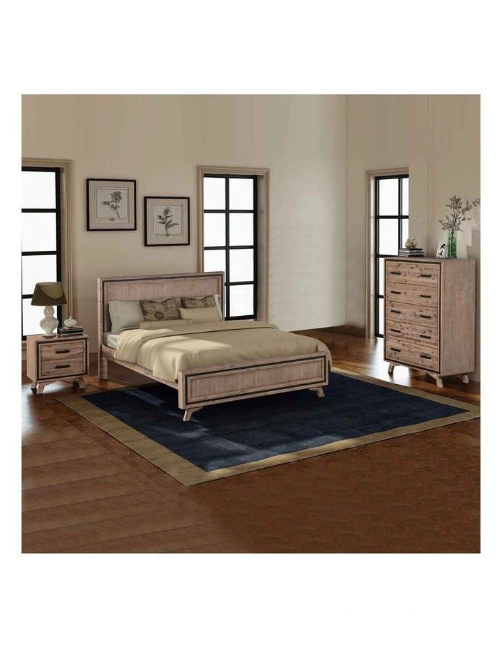 Solid Acacia King Bedroom Suite in Cream image 2