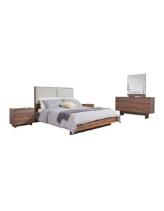 Queen Bedroom Suite With Dresser 4 Pieces in Brown