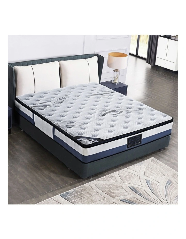 Latex Double Mattress Pillow Top Medium Firm in White image 2