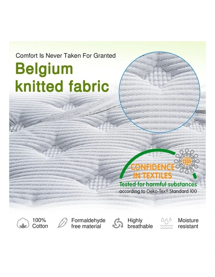 Latex Double Mattress Pillow Top Medium Firm in White image 4