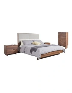 King Bedroom Suite with Tallboy 4 Piece in Brown